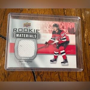 2019-20 Upper Deck Rookie Card Materials Jack Hughes #RM-JH Golden Goal Team USA